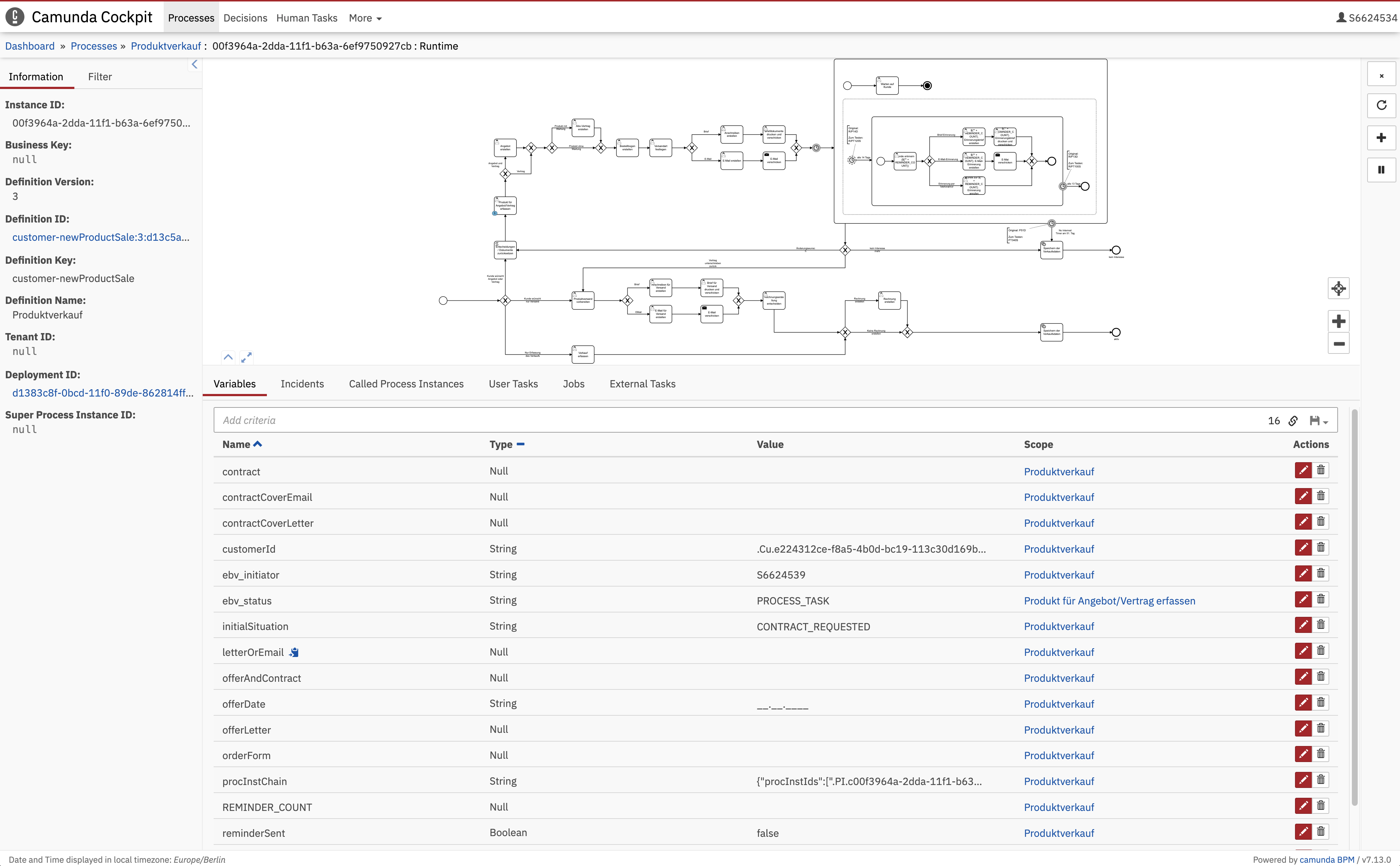 eb.VOKUS Web Monitoring laufender Vorgangsinstanzen